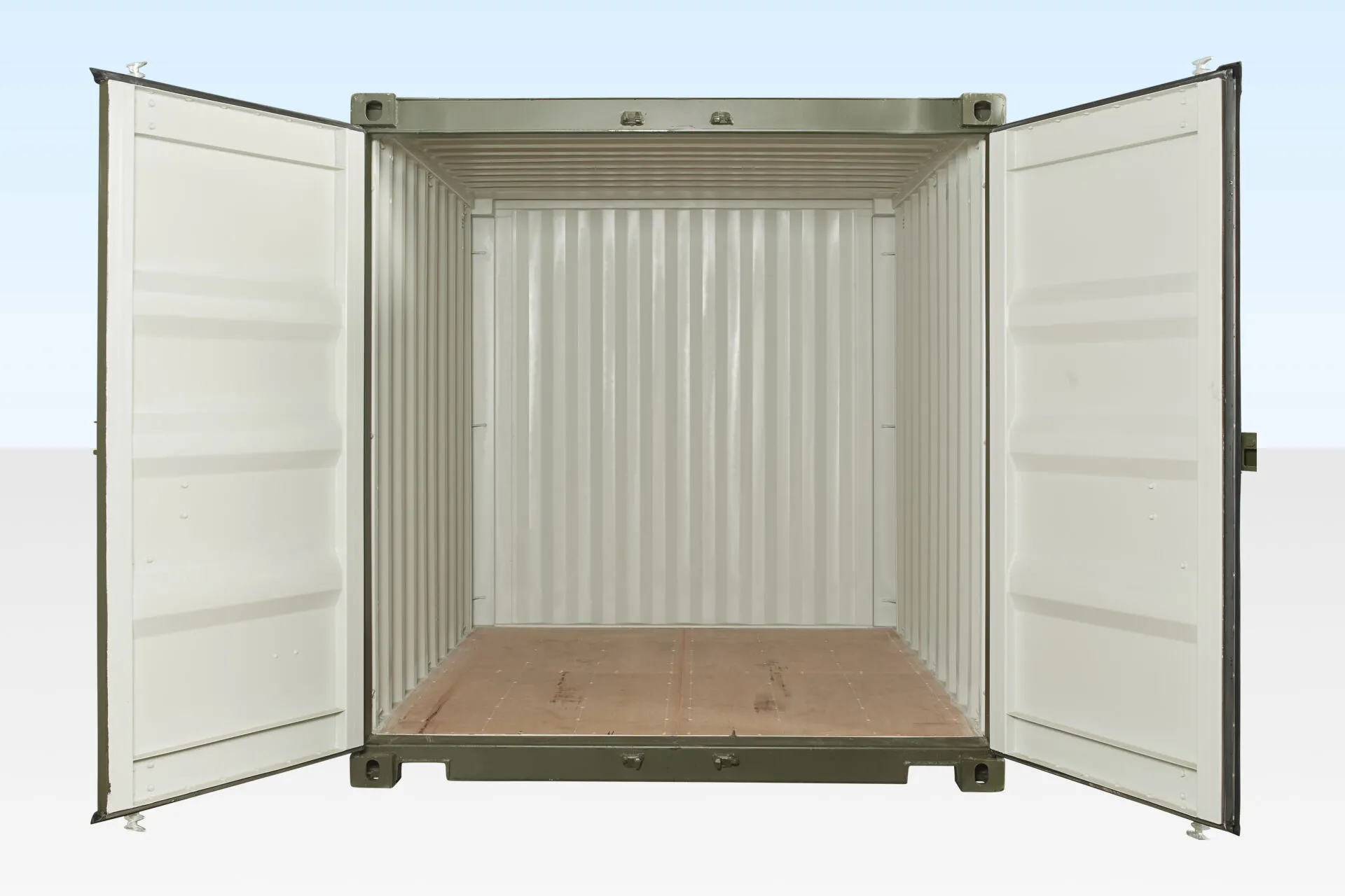 10ft x 8ft shipping container (one trip) – green 10ft x 8ft shipping container (one trip) – green