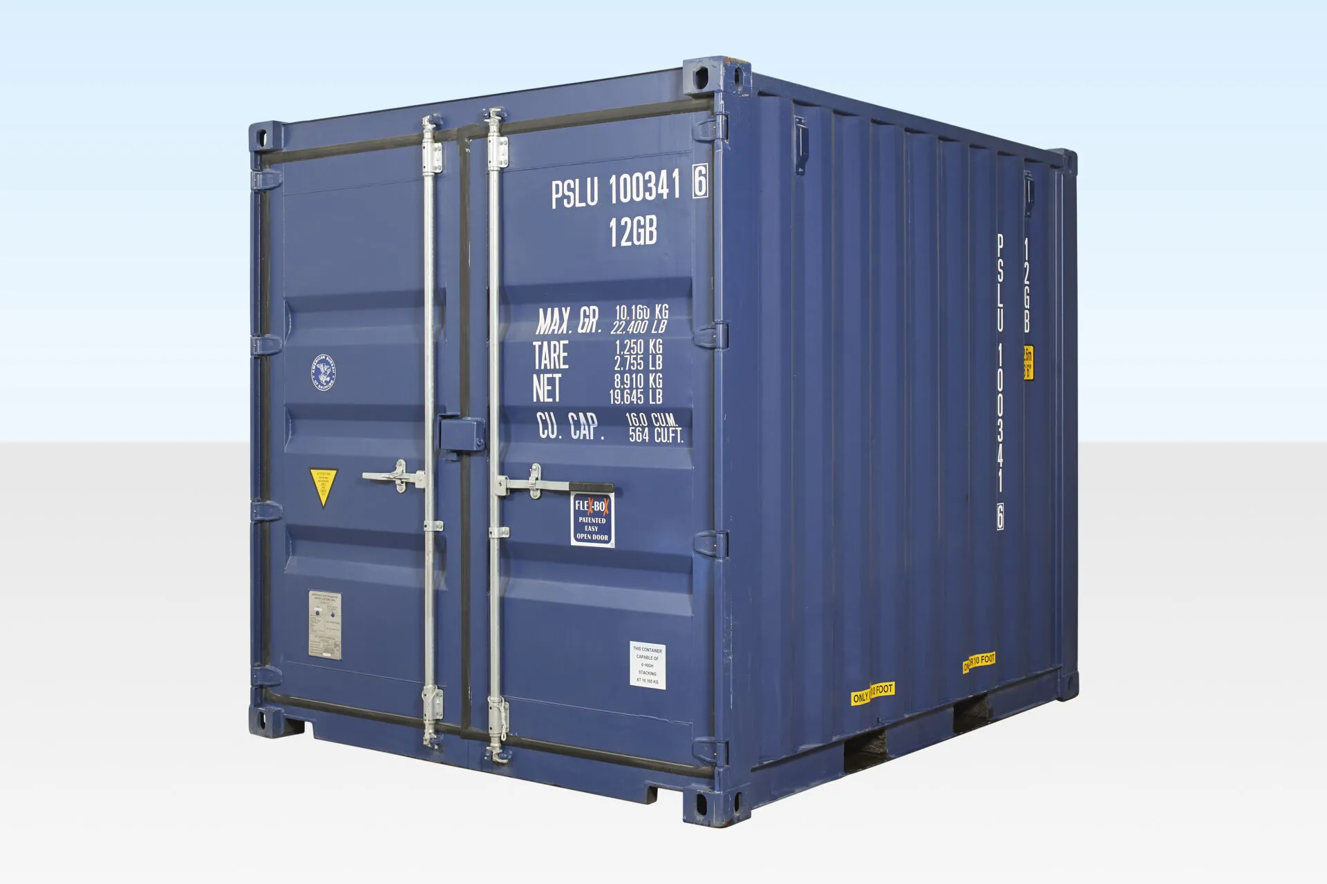 10ft x 8ft shipping container (one trip) – blue 10ft x 8ft shipping container (one trip) – blue