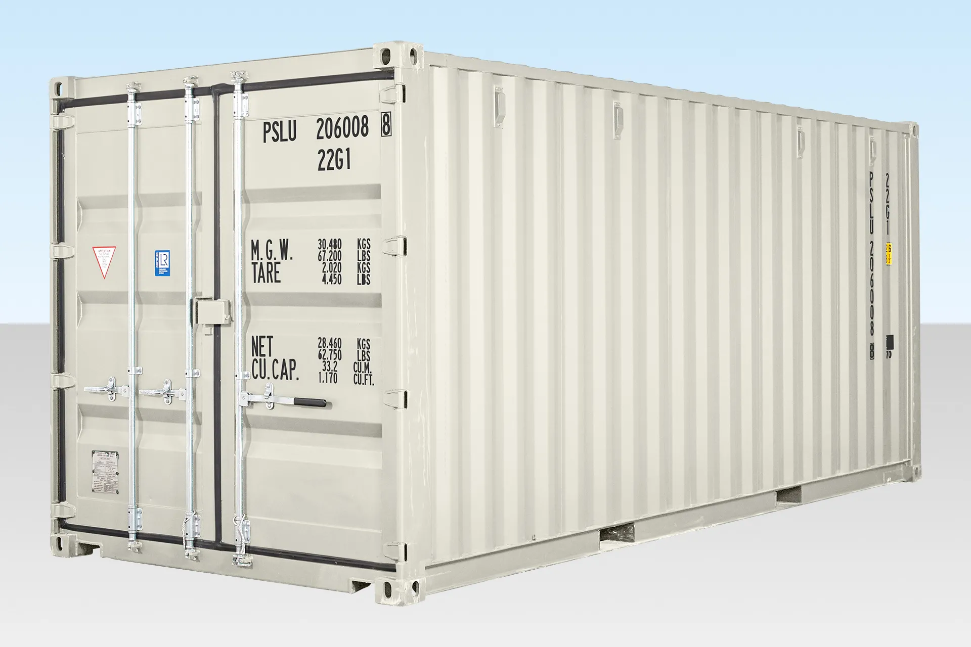 20ft shipping container (one trip) – white 20ft shipping container (one trip) – white
