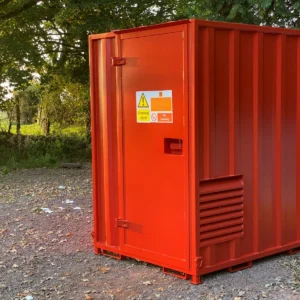 7ft x 5ft (2.2m x 1.6m) secure walk in steel chemstore/hazardous material store